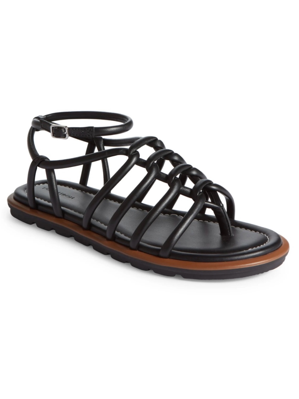 Nordstrom Black Leather Strappy Sandals